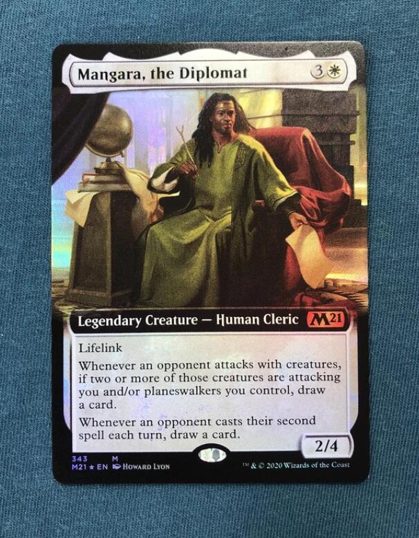 Mangara, the Diplomat extended art core set 2021 M21 foil mtg proxy ...