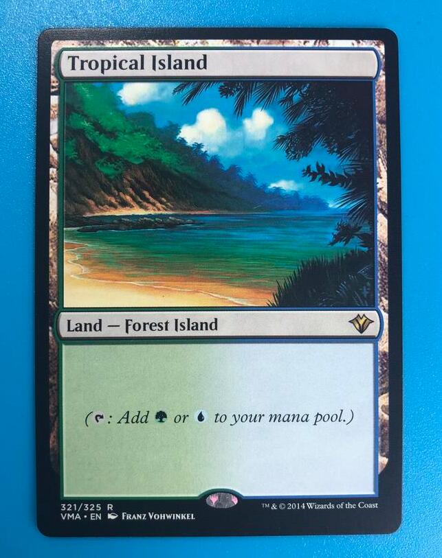 Tropical Island Vintage Masters Hologram mtg proxy magic the gathering ...