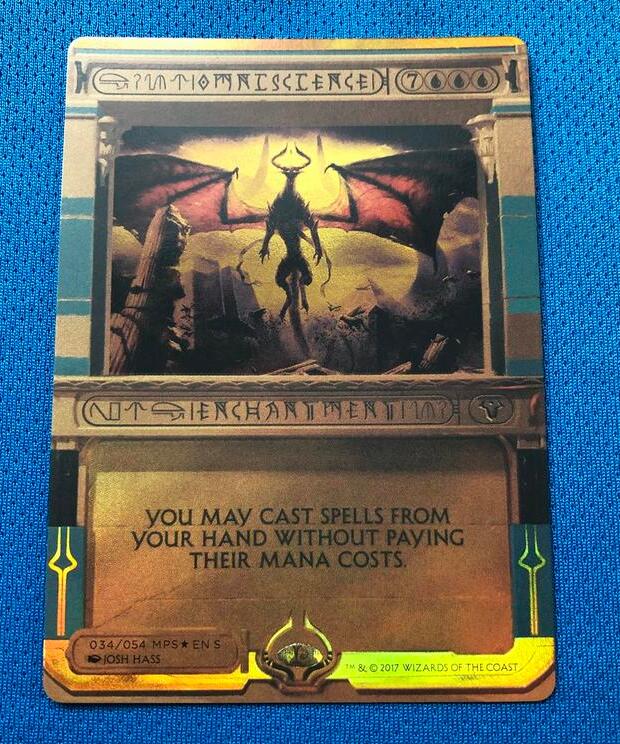 omniscience Amonkhet Invocations (MP2) golden holostamp Foil mtg proxy  magic the gathering proxies cards gp fnm playable holo foil available